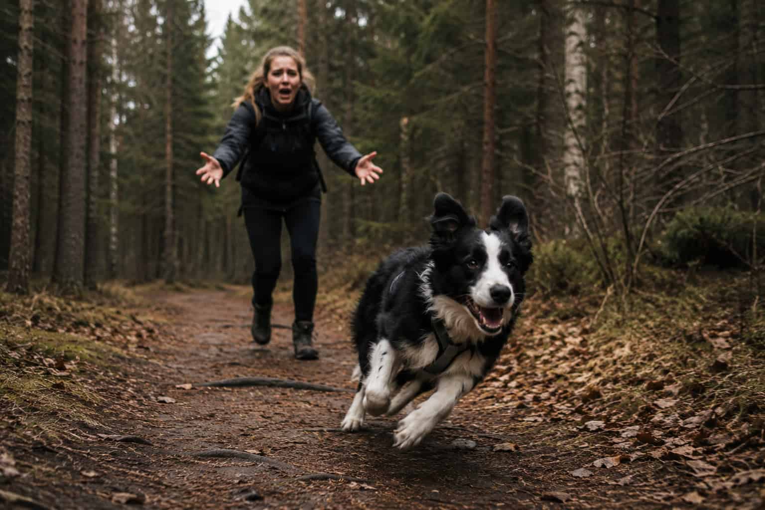 Hund løper fra eier innkalling